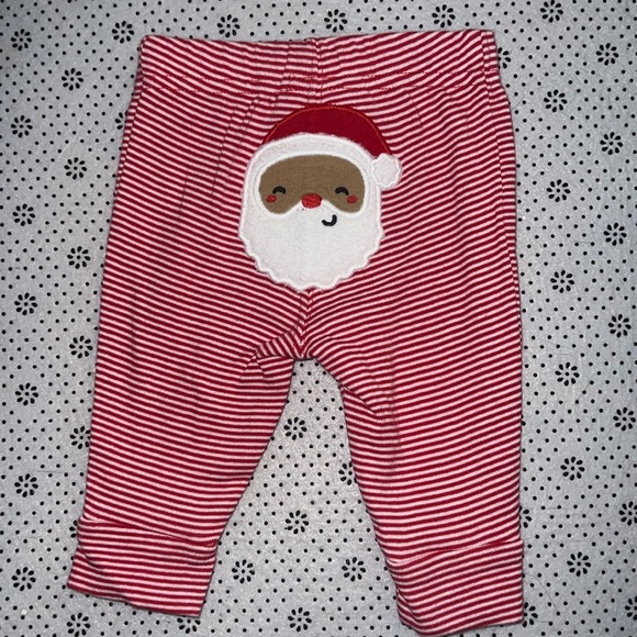 🛍 Little BABIES SANTA PAJAMA BOTTOMS SIZE 3 MONTHS 🛍 - Picture 1 of 5